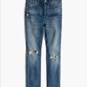 Madewell High-Rise Slim Crop Boyjean: Knee Rip